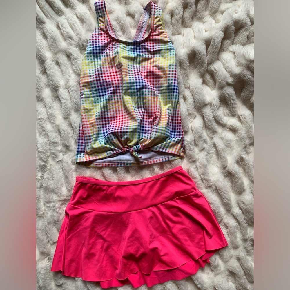 Lands end girls size 8 tankini and cover up